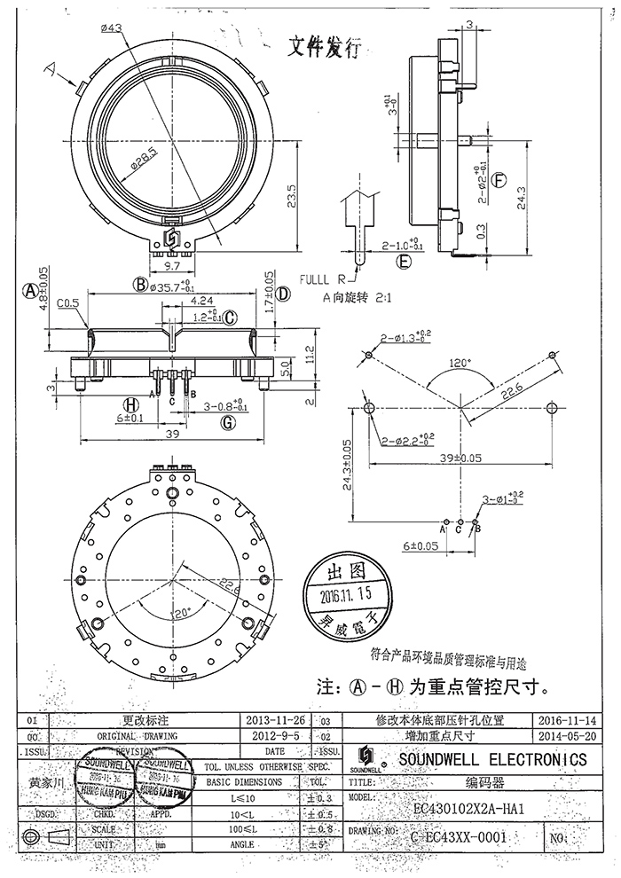 EC43中空式编码器规格书