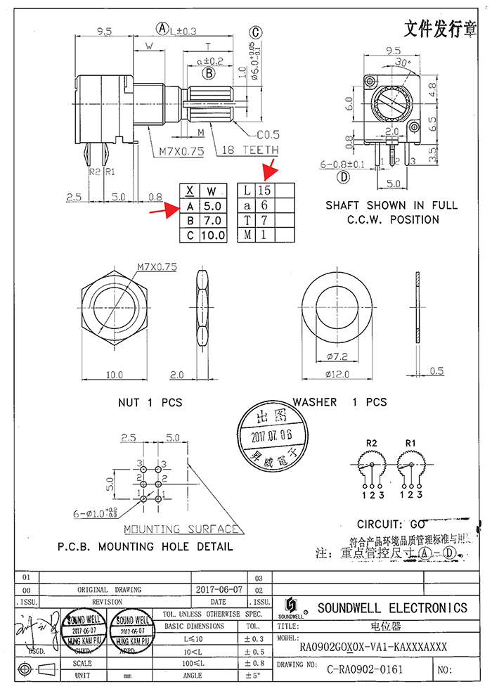 RA09双联电位器规格书